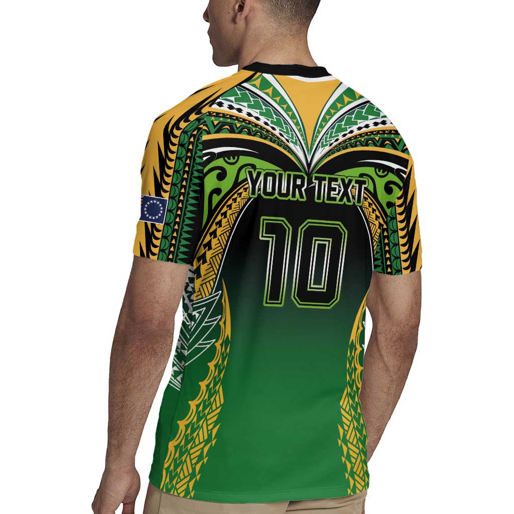 Custom Cook Islands Rugby League Rugby Jersey Avaiki Tatau Tribal Motifs Black Color - Polynesian Pride