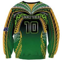 Custom Cook Islands Rugby League Sweatshirt Avaiki Tatau Tribal Motifs Black Color - Polynesian Pride