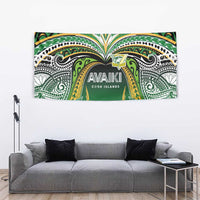 Cook Islands Rugby League Tapestry Avaiki Tatau Tribal Motifs Black Color - Polynesian Pride