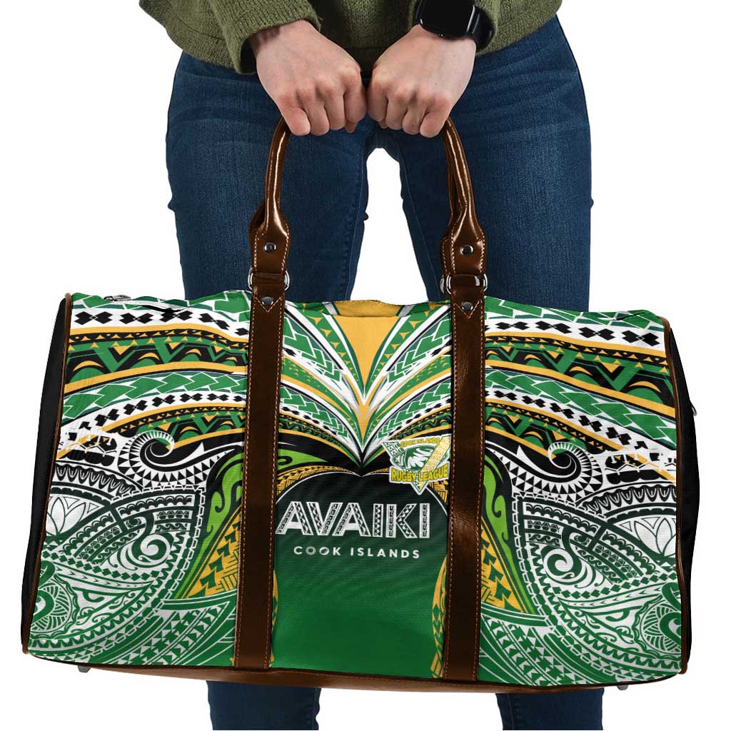 Cook Islands Rugby League Travel Bag Avaiki Tatau Tribal Motifs Black Color - Polynesian Pride