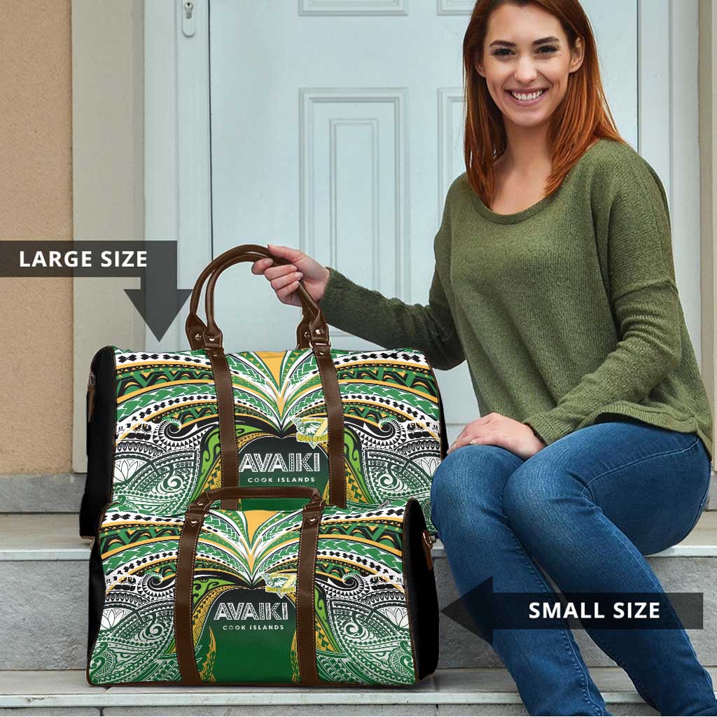 Cook Islands Rugby League Travel Bag Avaiki Tatau Tribal Motifs Black Color - Polynesian Pride