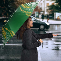 Cook Islands Rugby League Umbrella Avaiki Tatau Tribal Motifs Black Color - Polynesian Pride
