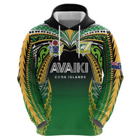 Custom Cook Islands Rugby League Zip Hoodie Avaiki Tatau Tribal Motifs Black Color - Polynesian Pride