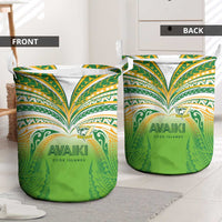 Cook Islands Rugby League Laundry Basket Avaiki Tatau Tribal Motifs White Color - Polynesian Pride