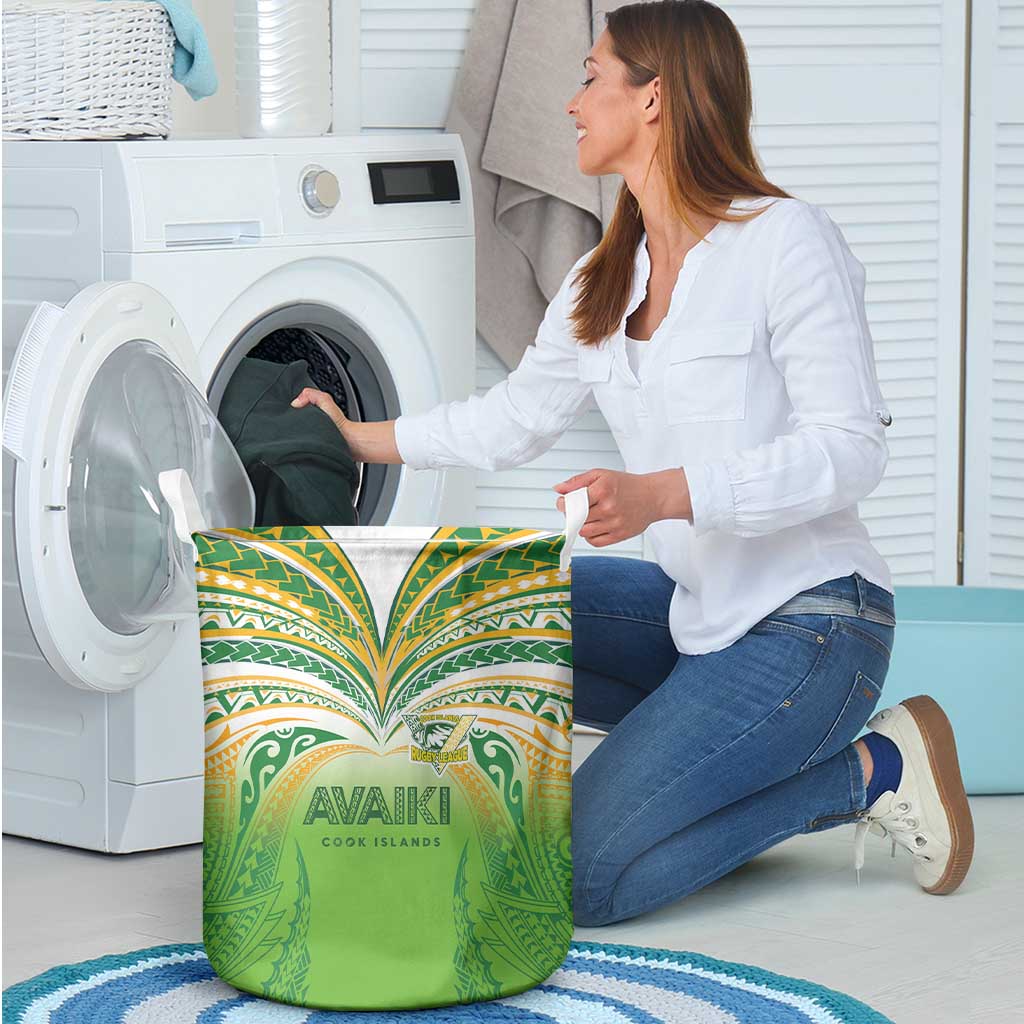 Cook Islands Rugby League Laundry Basket Avaiki Tatau Tribal Motifs White Color - Polynesian Pride