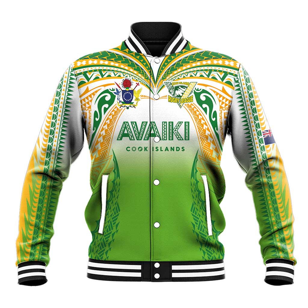 Custom Cook Islands Rugby League Baseball Jacket Avaiki Tatau Tribal Motifs White Color - Polynesian Pride