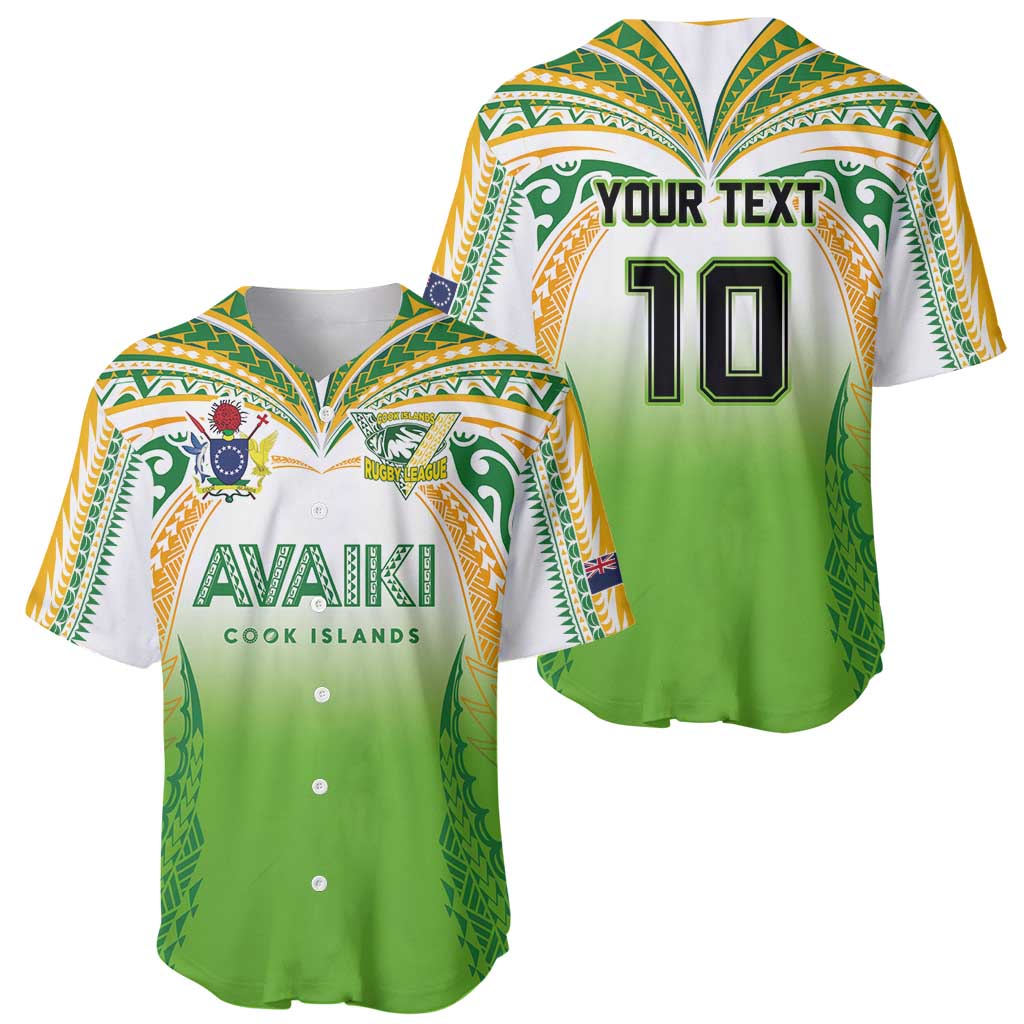 Custom Cook Islands Rugby League Baseball Jersey Avaiki Tatau Tribal Motifs White Color - Polynesian Pride