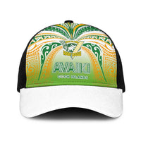 Cook Islands Rugby League Baseball Net Cap Avaiki Tatau Tribal Motifs White Color - Polynesian Pride