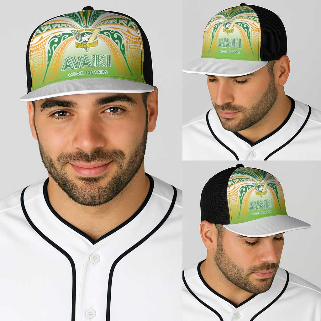 Cook Islands Rugby League Baseball Net Cap Avaiki Tatau Tribal Motifs White Color - Polynesian Pride