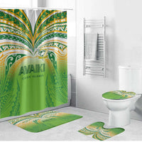 Cook Islands Rugby League Bathroom Set Avaiki Tatau Tribal Motifs White Color - Polynesian Pride