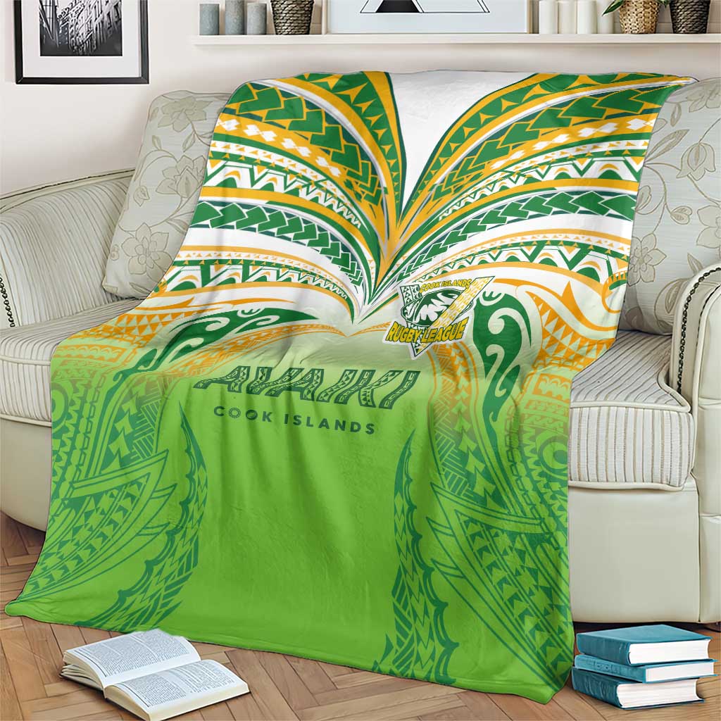 Cook Islands Rugby League Blanket Avaiki Tatau Tribal Motifs White Color - Polynesian Pride