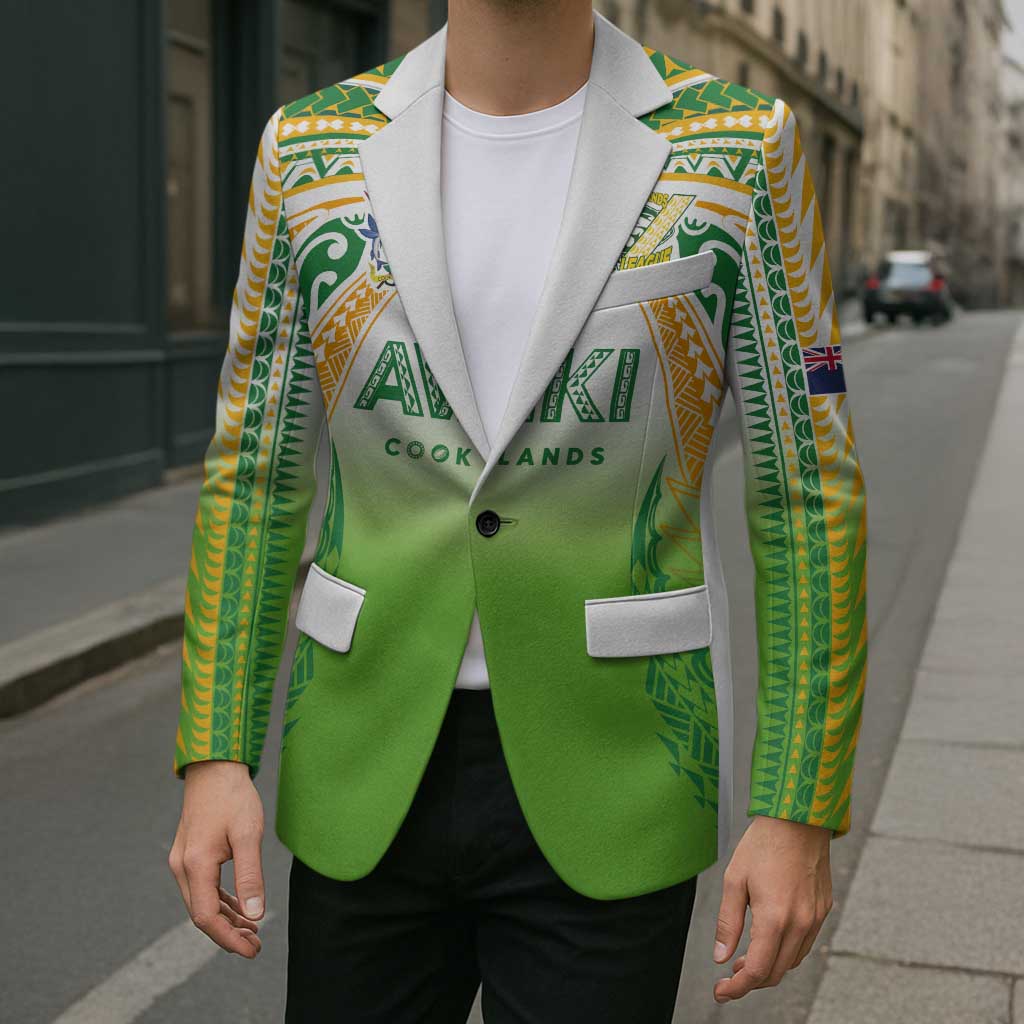 Custom Cook Islands Rugby League Blazer Avaiki Tatau Tribal Motifs White Color - Polynesian Pride