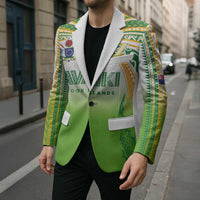 Custom Cook Islands Rugby League Blazer Avaiki Tatau Tribal Motifs White Color - Polynesian Pride