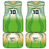 Custom Cook Islands Rugby League Car Mats Avaiki Tatau Tribal Motifs White Color - Polynesian Pride