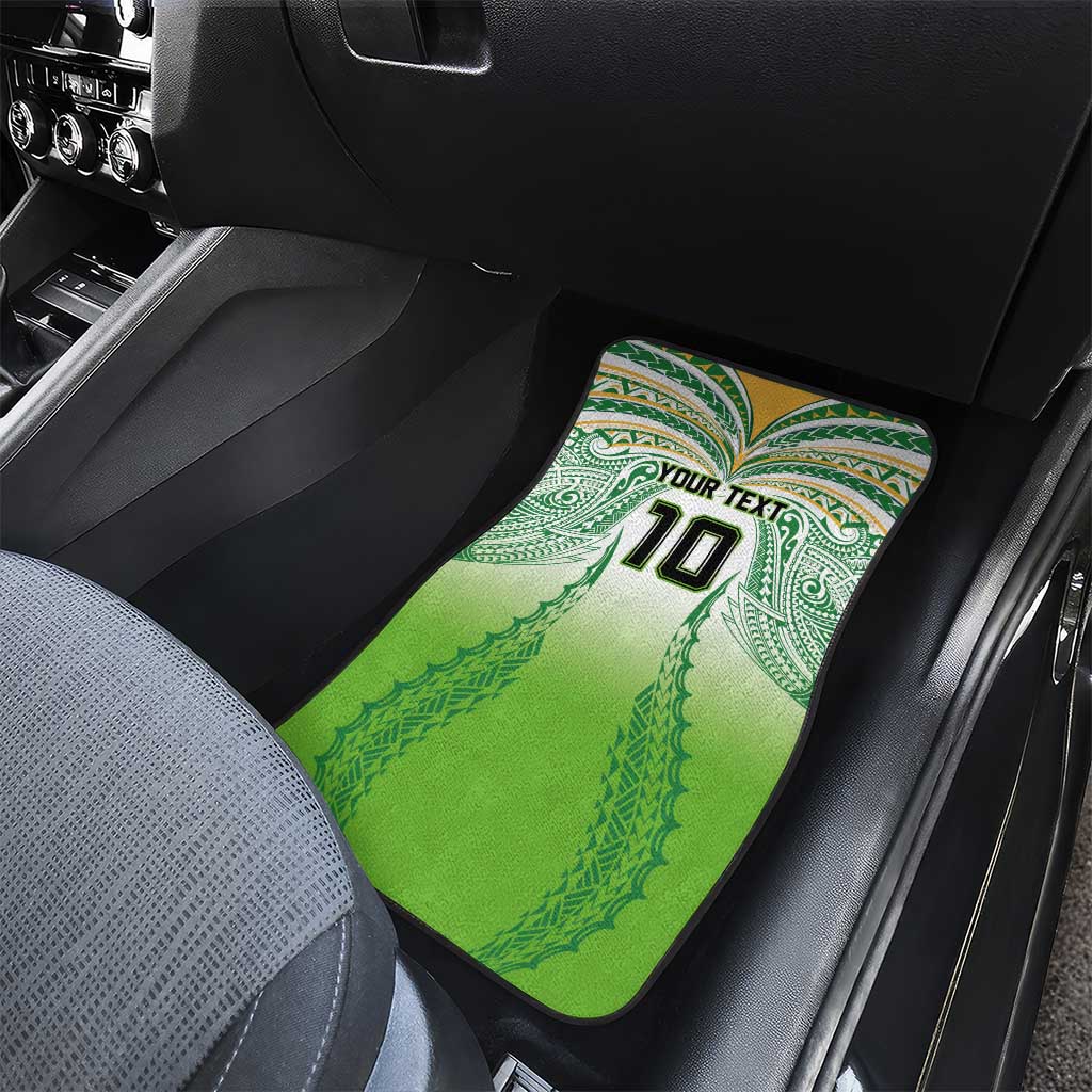 Custom Cook Islands Rugby League Car Mats Avaiki Tatau Tribal Motifs White Color - Polynesian Pride
