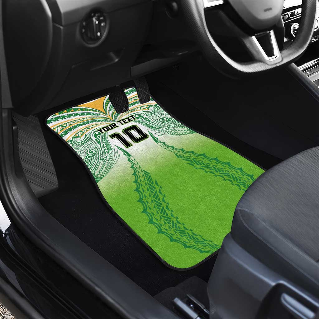 Custom Cook Islands Rugby League Car Mats Avaiki Tatau Tribal Motifs White Color - Polynesian Pride