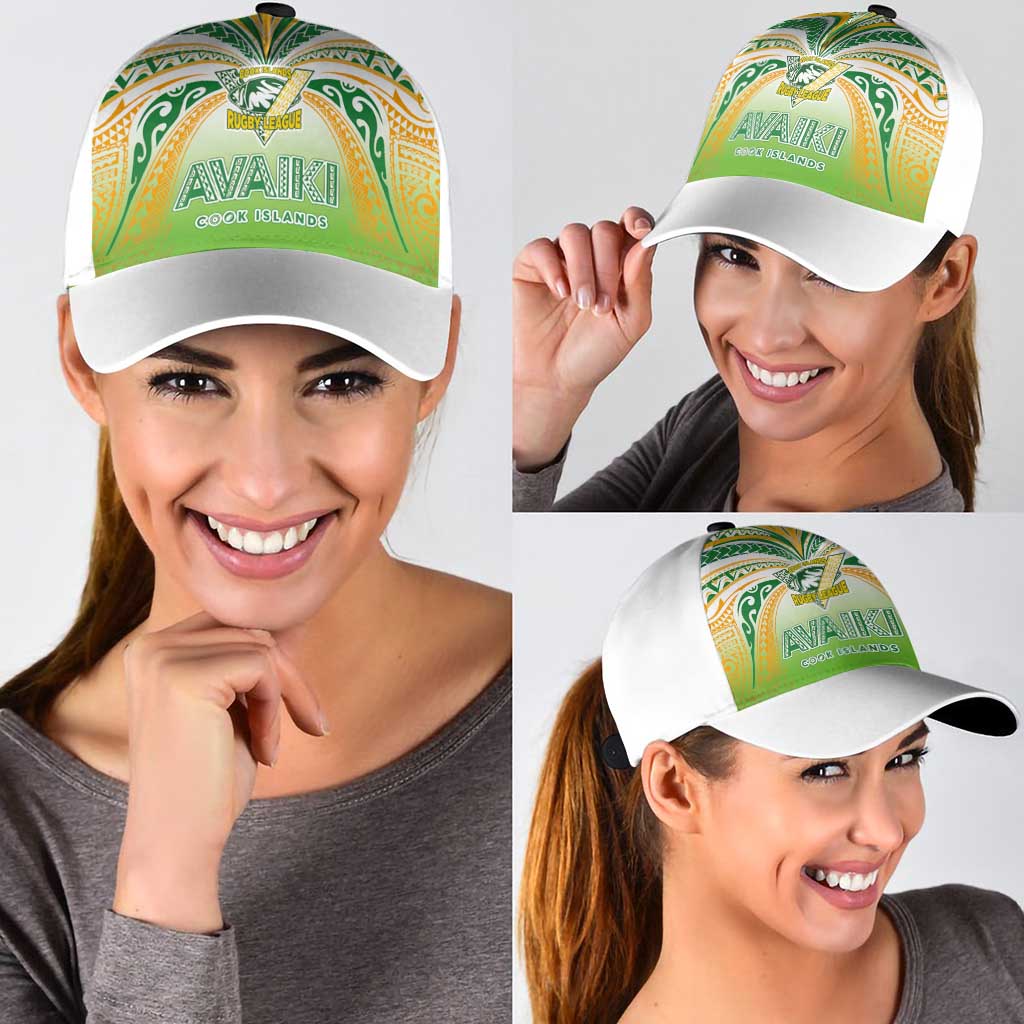 Cook Islands Rugby League Classic Cap Avaiki Tatau Tribal Motifs White Color - Polynesian Pride