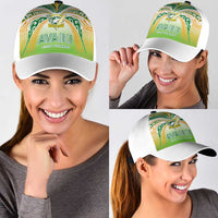 Cook Islands Rugby League Classic Cap Avaiki Tatau Tribal Motifs White Color - Polynesian Pride