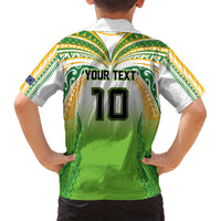 Custom Cook Islands Rugby League Family Matching Puletasi and Hawaiian Shirt Avaiki Tatau Tribal Motifs White Color - Polynesian Pride