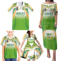 Custom Cook Islands Rugby League Family Matching Puletasi and Hawaiian Shirt Avaiki Tatau Tribal Motifs White Color - Polynesian Pride