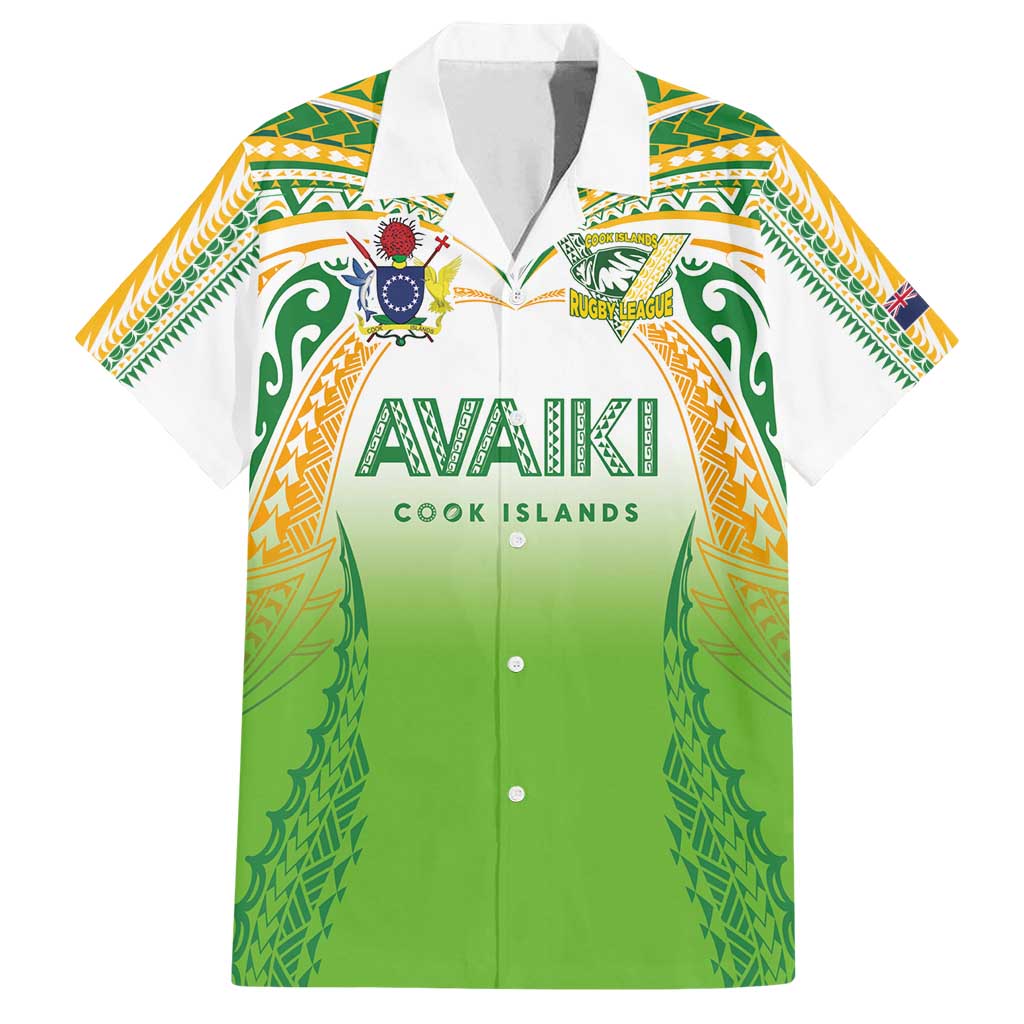 Custom Cook Islands Rugby League Family Matching Tank Maxi Dress and Hawaiian Shirt Avaiki Tatau Tribal Motifs White Color - Polynesian Pride