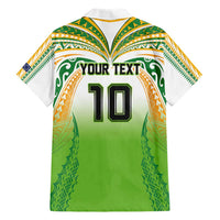 Custom Cook Islands Rugby League Hawaiian Shirt Avaiki Tatau Tribal Motifs White Color - Polynesian Pride