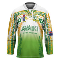 Custom Cook Islands Rugby League Hockey Jersey Avaiki Tatau Tribal Motifs White Color - Polynesian Pride