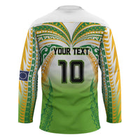 Custom Cook Islands Rugby League Hockey Jersey Avaiki Tatau Tribal Motifs White Color - Polynesian Pride