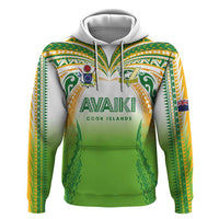 Custom Cook Islands Rugby League Hoodie Avaiki Tatau Tribal Motifs White Color - Polynesian Pride