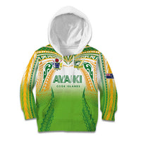 Custom Cook Islands Rugby League Kid Hoodie Avaiki Tatau Tribal Motifs White Color - Polynesian Pride