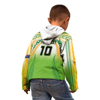 Custom Cook Islands Rugby League Kid Hoodie Avaiki Tatau Tribal Motifs White Color - Polynesian Pride