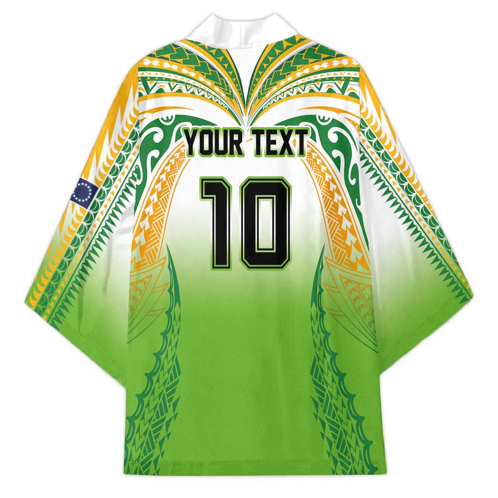 Custom Cook Islands Rugby League Kimono Avaiki Tatau Tribal Motifs White Color - Polynesian Pride