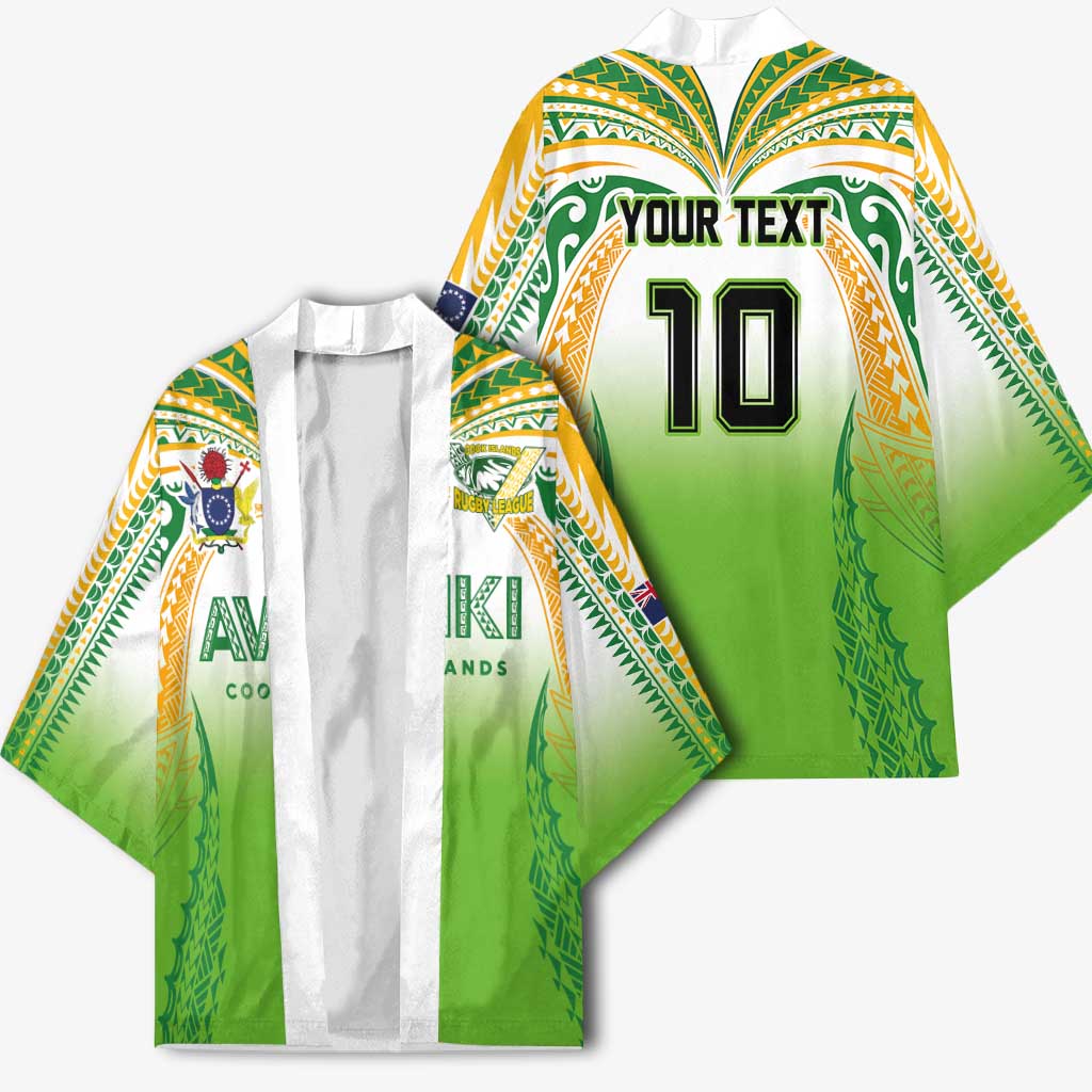 Custom Cook Islands Rugby League Kimono Avaiki Tatau Tribal Motifs White Color - Polynesian Pride