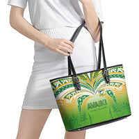 Cook Islands Rugby League Leather Tote Bag Avaiki Tatau Tribal Motifs White Color - Polynesian Pride