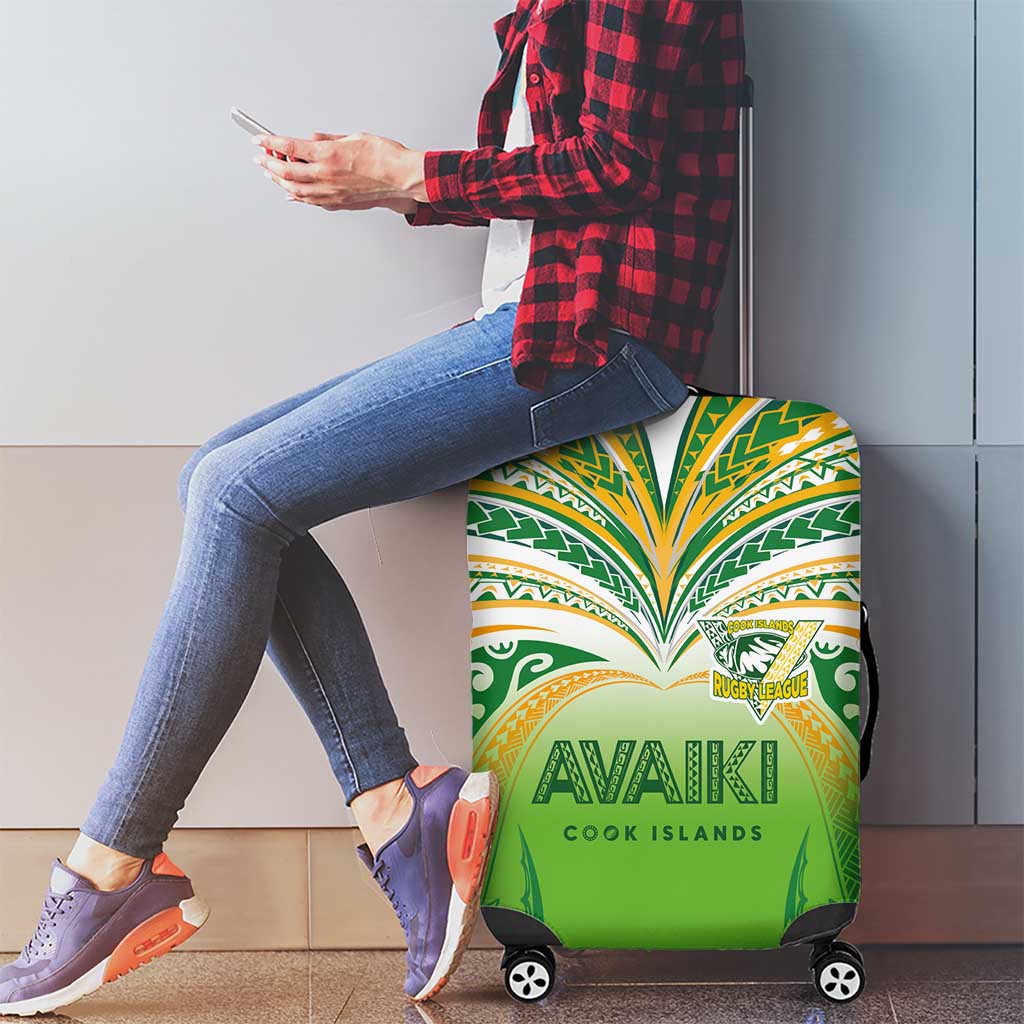 Cook Islands Rugby League Luggage Cover Avaiki Tatau Tribal Motifs White Color - Polynesian Pride