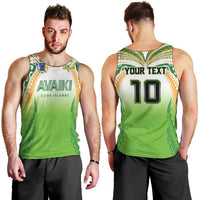 Custom Cook Islands Rugby League Men Tank Top Avaiki Tatau Tribal Motifs White Color - Polynesian Pride