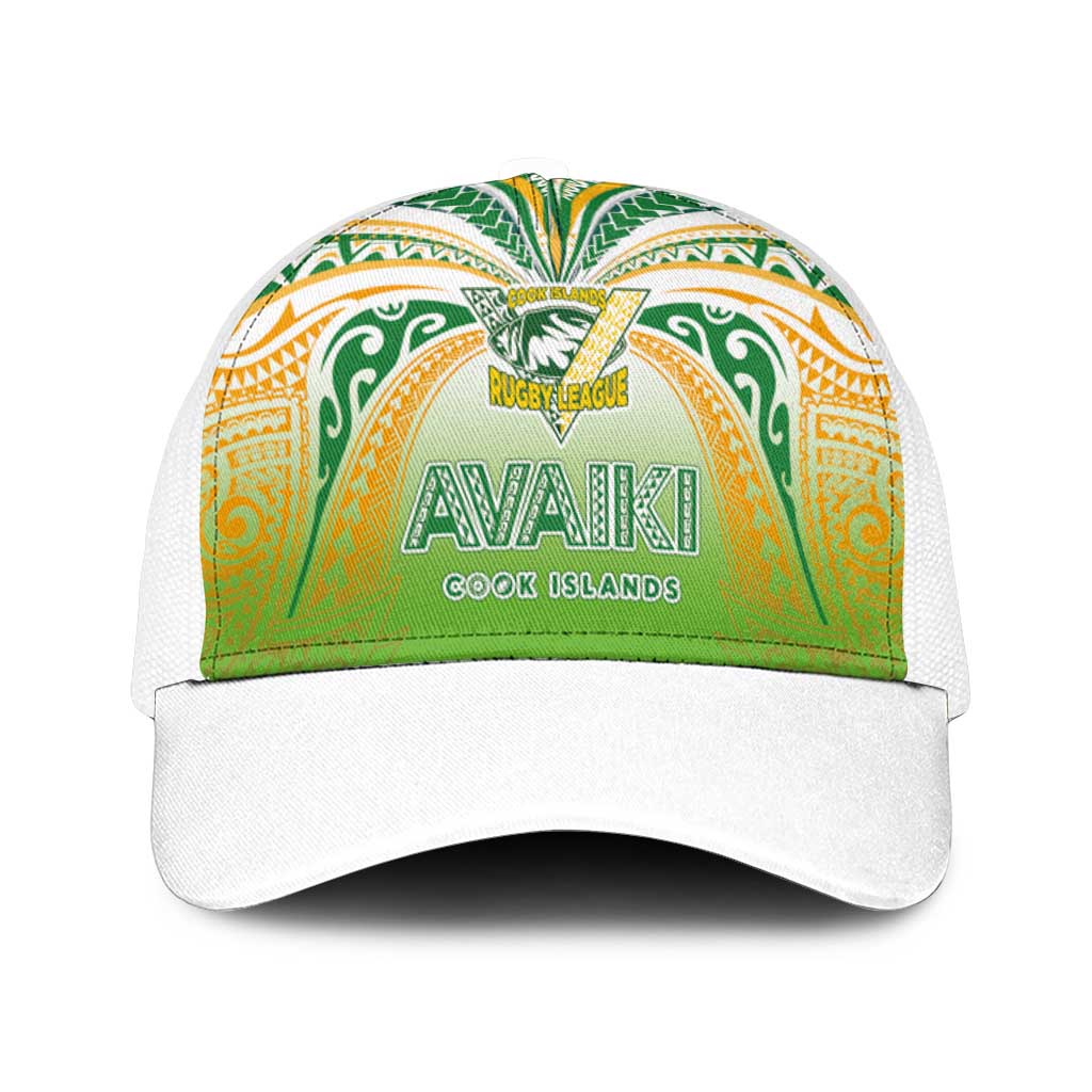 Cook Islands Rugby League Mesh Trucker Cap Avaiki Tatau Tribal Motifs White Color - Polynesian Pride