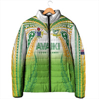 Custom Cook Islands Rugby League Padded Jacket Avaiki Tatau Tribal Motifs White Color - Polynesian Pride