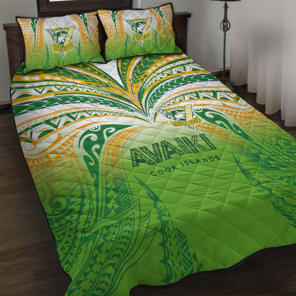 Cook Islands Rugby League Quilt Bed Set Avaiki Tatau Tribal Motifs White Color - Polynesian Pride