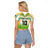 Custom Cook Islands Rugby League Raglan Cropped T Shirt Avaiki Tatau Tribal Motifs White Color - Polynesian Pride