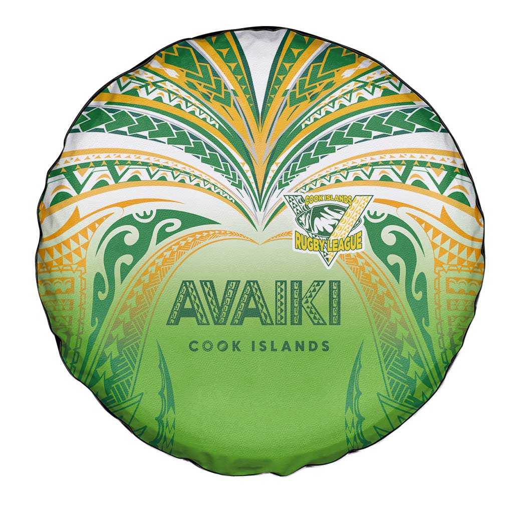 Cook Islands Rugby League Spare Tire Cover Avaiki Tatau Tribal Motifs White Color - Polynesian Pride