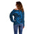Polynesian Dolphin Valentine Day Off Shoulder Sweater Hibiscus and Tribal Tattoo Blue Style LT03 - Polynesian Pride