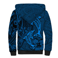 Polynesian Dolphin Valentine Day Sherpa Hoodie Hibiscus and Tribal Tattoo Blue Style LT03 - Polynesian Pride