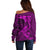 Polynesian Dolphin Valentine Day Off Shoulder Sweater Hibiscus and Tribal Tattoo Pink Style LT03 - Polynesian Pride