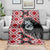 Red Taniko Motif Aotearoa Manaia and Silver Fern Blanket
