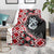 Red Taniko Motif Aotearoa Manaia and Silver Fern Blanket