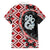 Red Taniko Motif Aotearoa Manaia and Silver Fern Family Matching Summer Maxi Dress and Hawaiian Shirt