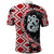 Red Taniko Motif Aotearoa Manaia and Silver Fern Polo Shirt