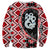 Red Taniko Motif Aotearoa Manaia and Silver Fern Sweatshirt