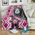Pink Taniko Motif Aotearoa Manaia and Silver Fern Blanket